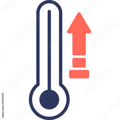 Thermometer mixed color icon