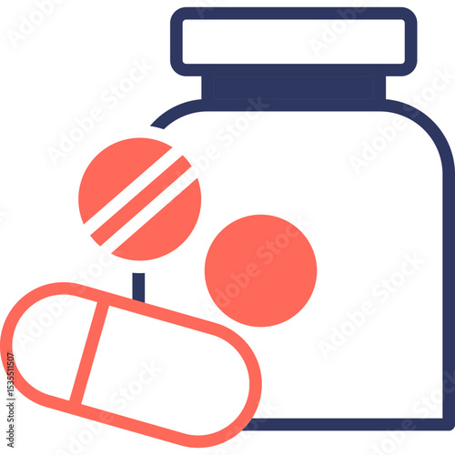 Pills mixed color icon