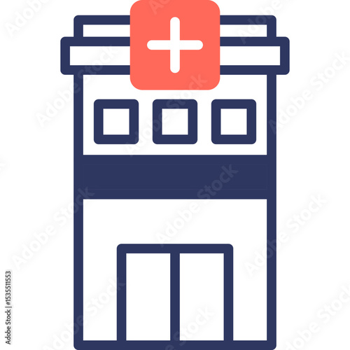 Hospital mixed color icon