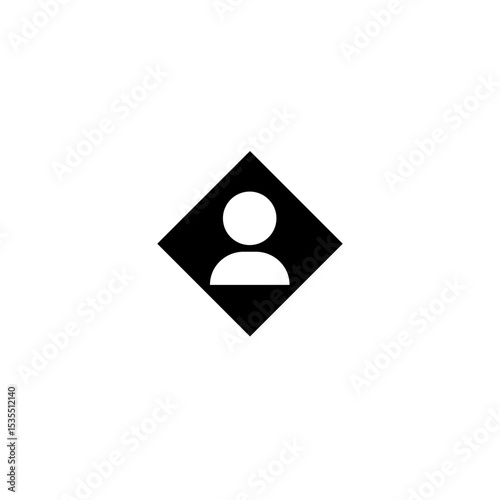 Abstract silhouette of a person in minimalist geometric design  