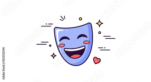 Laughing mask Vector Icons Set – Hand Drawn Cartoon Emoticons Pack, 
Laughing Faces, ROFL Reactions, Humor Stickers Collection, Social Chat Symbols
