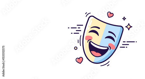 Laughing mask Vector Icons Set – Hand Drawn Cartoon Emoticons Pack, 
Laughing Faces, ROFL Reactions, Humor Stickers Collection, Social Chat Symbols