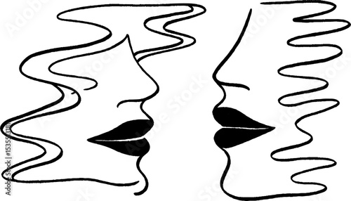 Abstract line art set featuring lake ripples and minimalist faces for modern design