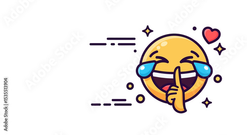 Giggle Vector Icons Set – Hand Drawn Cartoon Emoticons Pack, Laughing Faces, ROFL Reactions, Humor Stickers Collection, Social Chat Symbols