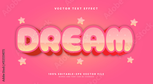 Dream Star Style 3d editable cute text effect template