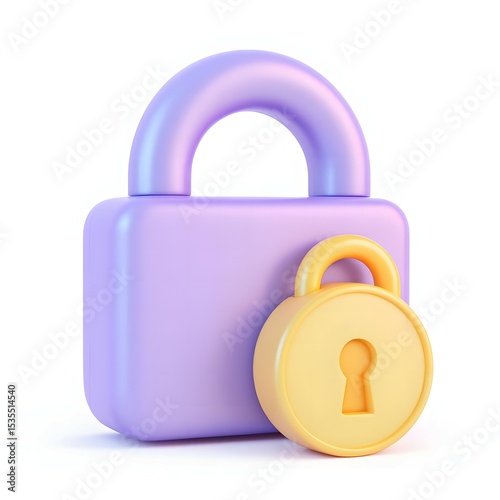 3d illustration of secure digital lock with golden keyhole, symbolizing data protection and online safety.