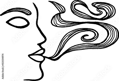 Minimalist line art of fog and mist motifs for creative design and decor concepts