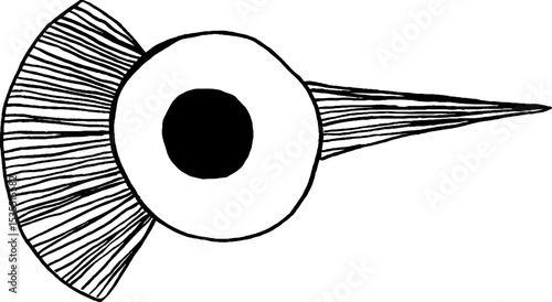 Abstract line art set featuring eye and light beam design for creative projects