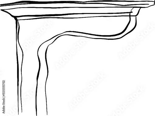 Architectural line art illustration set featuring load bearing wall design