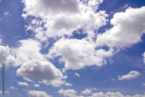 White clouds on a blue sky, sunny sky