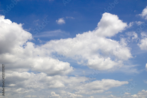 Blue sky background with white clouds
