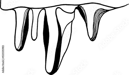 Minimalist line art depicting melting snow for seasonal design projects