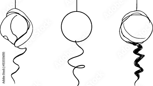 Minimalist line art illustrations featuring abstract circular designs and spirals