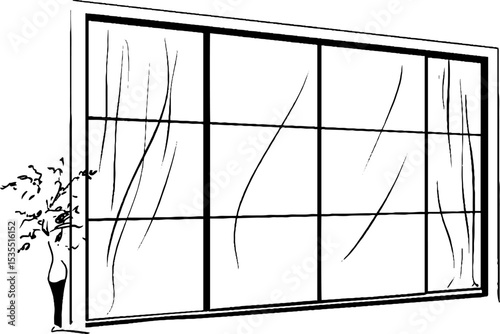 Minimalist line art of modular closet design for home interiors and organization