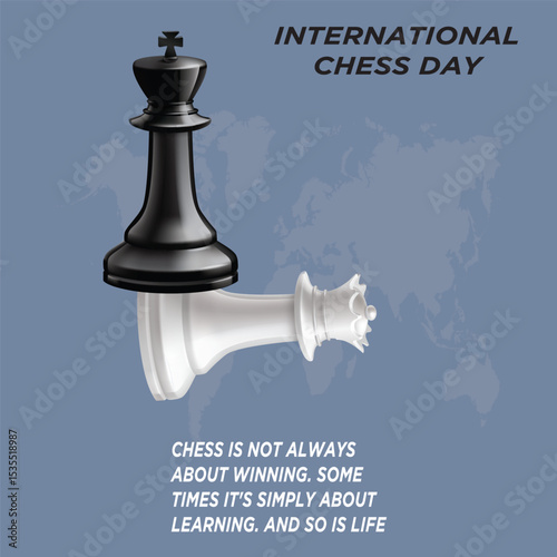 International chess day 20 july rook, competition, earth, tournament, black, art, event, knight, global, isolated, board, chessboard, banner, day, international, holiday, game, illustration, design, c