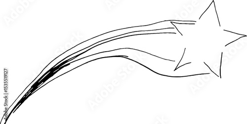Celestial themed line art with shooting star border design for creative projects