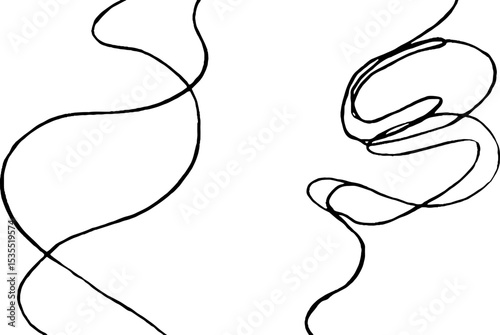 Abstract line art set featuring tangled loops for modern design concepts