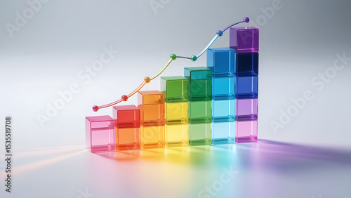 Vibrant 3D Bar Chart for Fintech: Financial Growth & Innovation