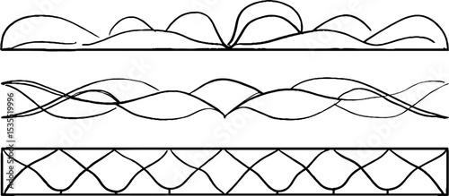 Elegant line art set featuring intricate tile borders for creative design concepts