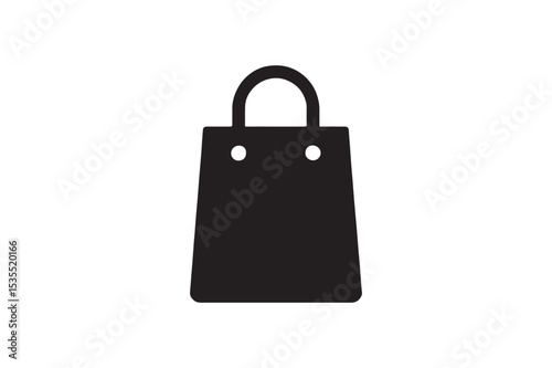 Shopping Bag Filled silhouette vector with white background