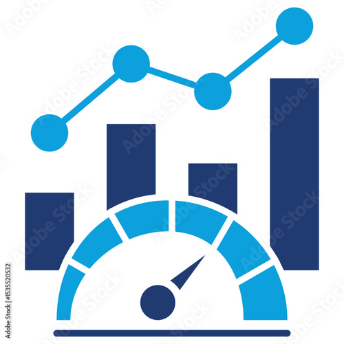 Key Performance Indicator Flat Blue Icon