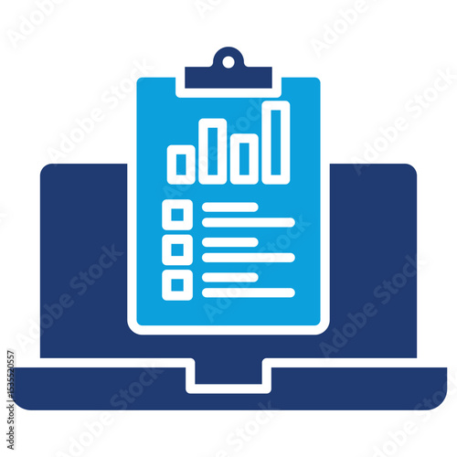 Dashboard Reporting Flat Blue Icon