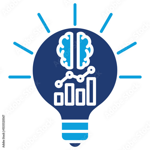 Business Intelligence Flat Blue Icon