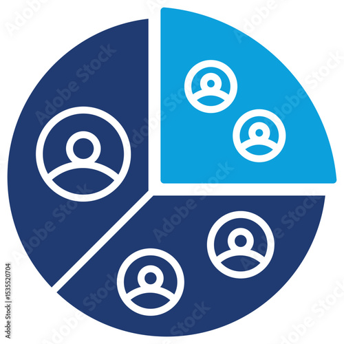 Customer Segmentation Flat Blue Icon