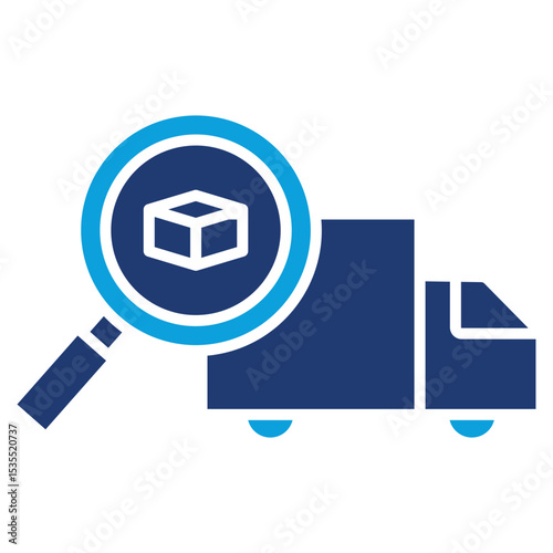 Supply Chain Analytics Flat Blue Icon
