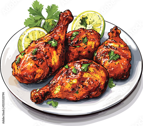 grilled chicken with vegetables
