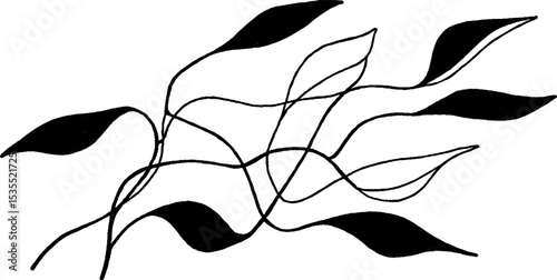 Abstract line art depicting crystalline structure with organic designs for creative projects