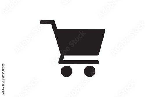 Shopping Cart silhouette vector with white background