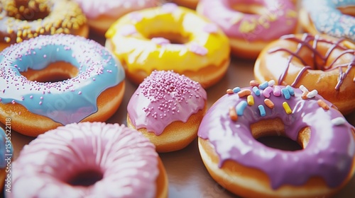 Assorted Glazed Donuts: A Colorful and Delicious Confection Collection