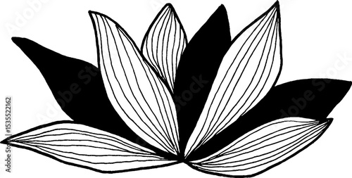 Geometric lotus flower line art design for spiritual decor and meditation