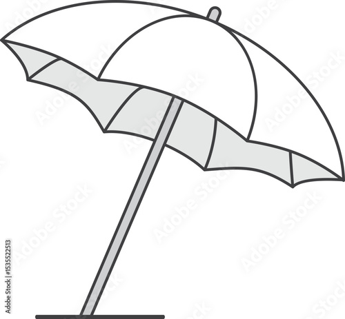 흰색 기본형 해변 파라솔