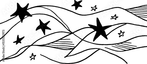 Celestial zodiac and stars banner design for mystic decor and astrology themes