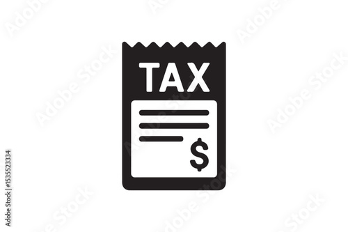 Tax Invoice silhouette vector with white background