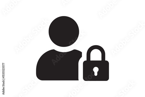 User Login silhouette vector with white background