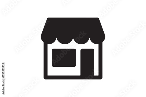 Storefront silhouette vector with white background