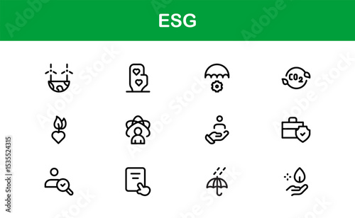 Comprehensive ESG Icon Collection - Perfect for Green, Ethical, and Corporate Responsibility Branding