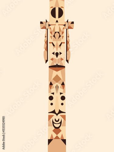  a tall ancient totem pole or pillar carved with minimal symbols from Greek, Norse, Egyptian, Aztec, Polynesian, Celtic, Hindu, and African mythology