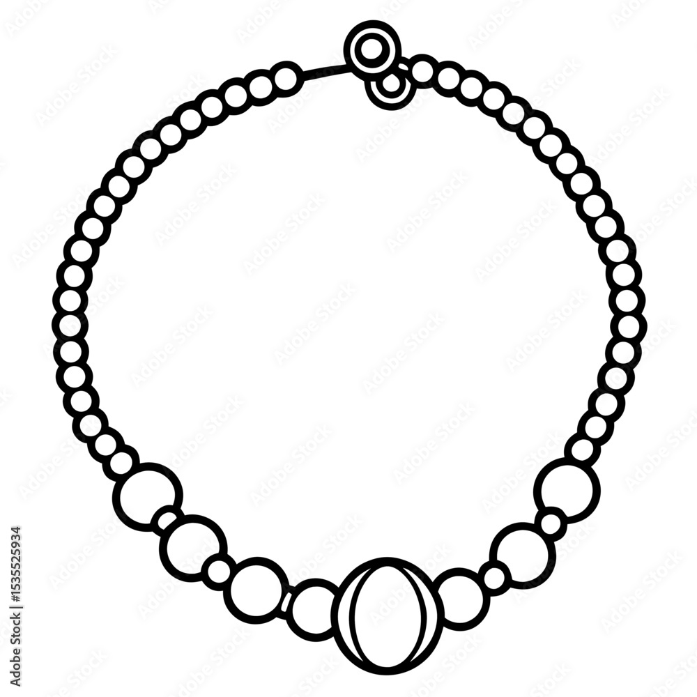 Fototapeta premium Charm bracelet line art vector