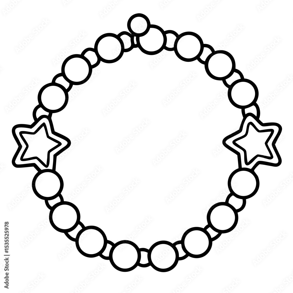 Obraz premium Charm bracelet line art vector