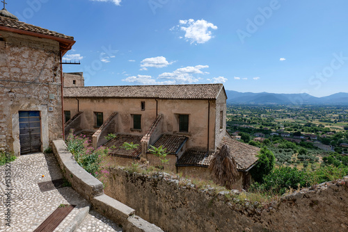 Fototapeta Naklejka Na Ścianę i Meble -  Old buildings in a street of a small village in the province of Frosinone, Italy.