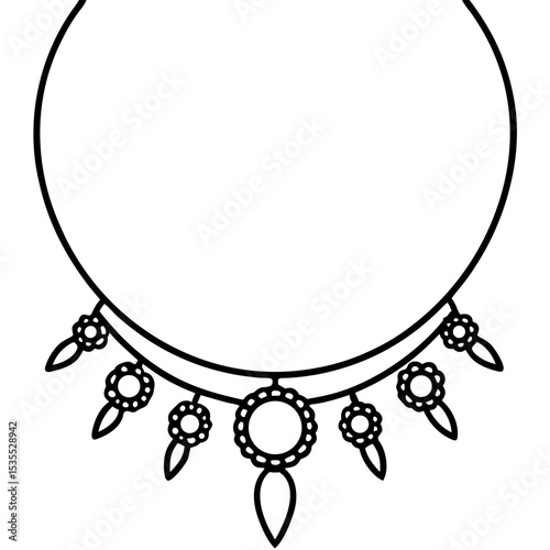 choker jewelry vector line art