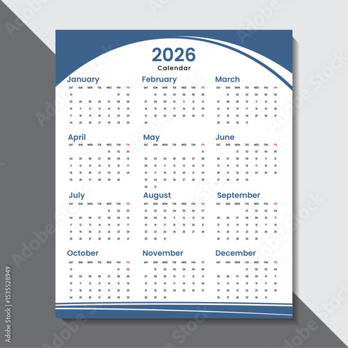 Simple & Modern wall calendar Design