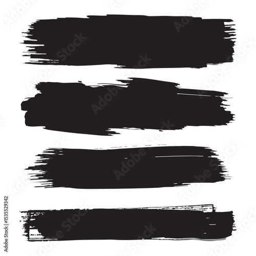 Vector black brush stroke smudge