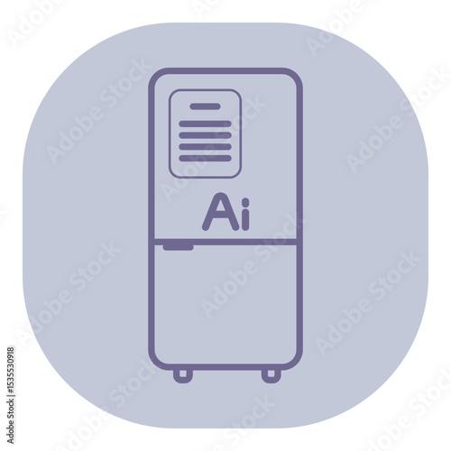 Illustration of modern refrigerator design integrating AI technology for enhanced food storage and management