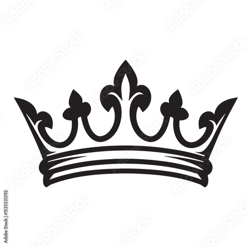 Elegant silhouette of a regal crown depicting royal authority and heraldic symbolism for luxury design elements