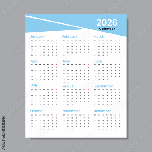 Minimalist Professional wall calendar Template